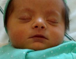 Antonella, o primeiro soninho depois do nascimento.